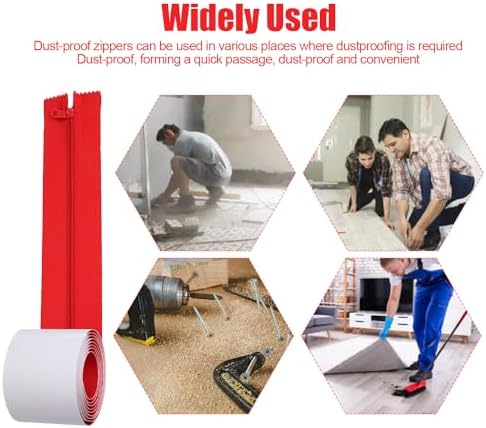 4pcs Dust Barrier Zipper, 7ft x 3in Self-Adhesive Tarp Double Zipper Instant - Image 7