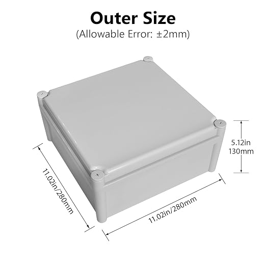 Waterproof Dustproof IP67 Junction Box DIY Case Enclosure Gray 11 x 11 x 5.1 - Image 2