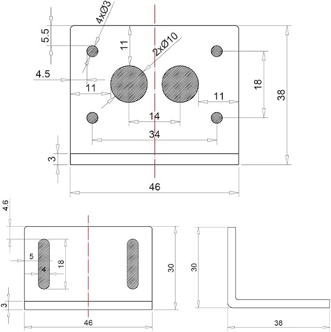 Black 370 Motor Mounting Bracket - Image 4