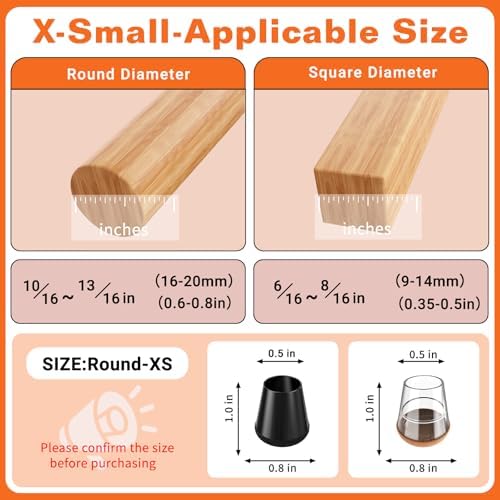 Chair Leg Floor Protectors for Hardwood Floors Extra Small 24pcs - Image 2