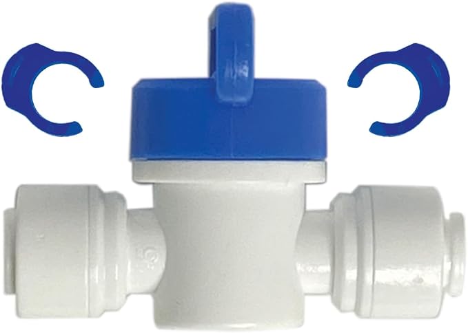 Speed Fit 1/4 or 3/8 Inch Shut Off Valve, Push to Connect Plastic Plumbing by FiltrationWarehouse