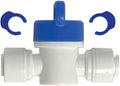 Speed Fit 1/4 or 3/8 Inch Shut Off Valve, Push to Connect Plastic Plumbing by FiltrationWarehouse