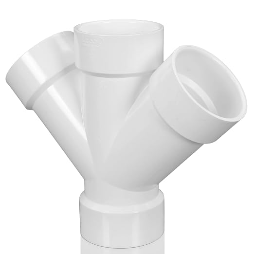 Pushglossy 1 Pcs 3 Inch Schedule 40 PVC Dwv Double Wye Fitting | Schedule 40 by Pushglossy