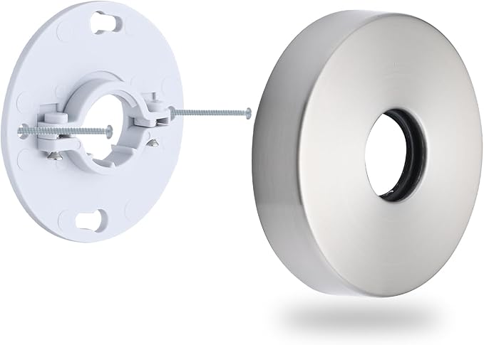 Shower Arm Stabilizer Bracket and Flange Cover Brushed Nickel by RAINREVIVE