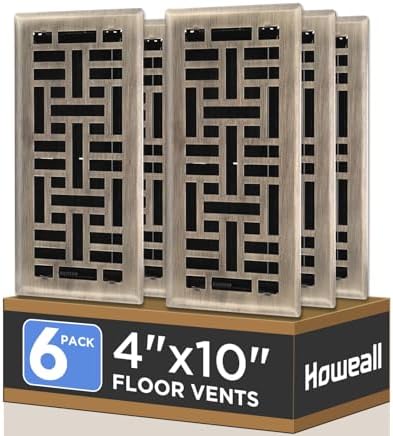 Howeall 4x10 Inches 6 Pack Heavy Duty Walkable Floor Register by Howeall
