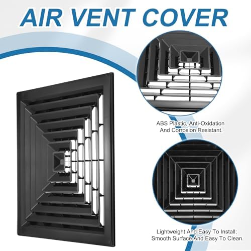PATIKIL 24 x 24 Inch Square Vent Cover, Plastic Return Air Grille Ceiling Air - Image 4