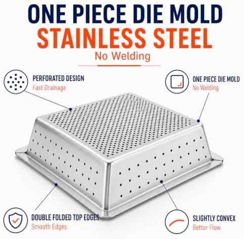 Leyso Stainless Steel Floor Sink Basket 10" x 10" Top-Hang Strainer - Image 2
