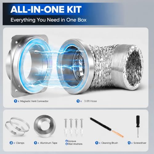 Magnetic Dryer Vent Coupling DV180, 4-Inch Dryer Vent Magnetic Connector Kit - Image 3