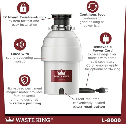 Waste King Garbage Disposal for Kitchen Sink - Image 3