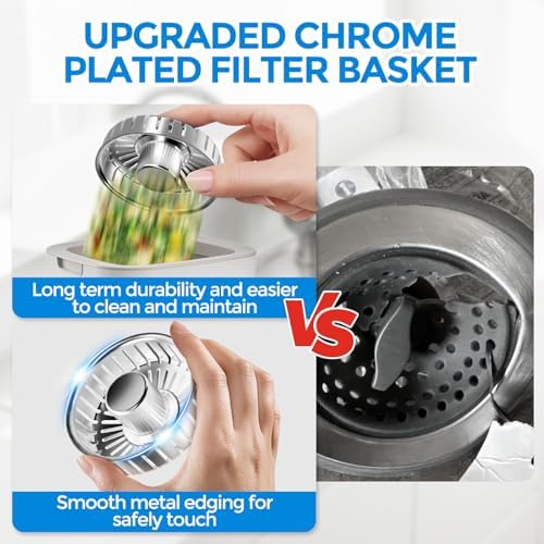 zaa 3 in 1 Kitchen Sink Drain Strainer Stopper Removable Basket Pop-Up - Image 5