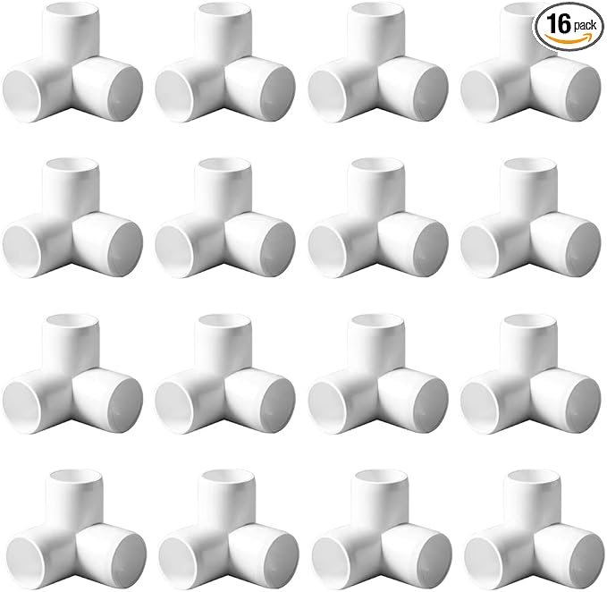 1/2“ Tee PVC Fitting 3 Way Elbow Connector, Furniture Grade 90 Degree Elbow by ANPTGHT