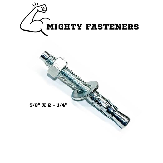 MIGHTY FASTENERS Zinc-Plated Steel Wedge Anchors, 3/8" X 2-1/4" - Image 2