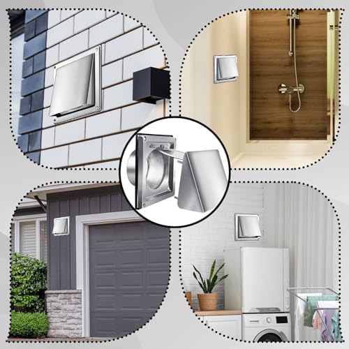 4 Inch Metal Dryer Vent Cover External Extractor Wall Vent Cushioned Stainless - Image 6