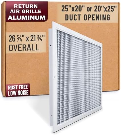 Fits 25x20 and 20x25 Duct Opening | Aluminum Eggcrate Return Air Grille | Low by Handua