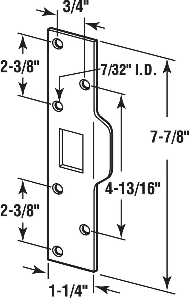 Prime-Line U 9476 Maximum Security Latch Strike, 1-1/4 in. x 7-7/8 in. - Image 2