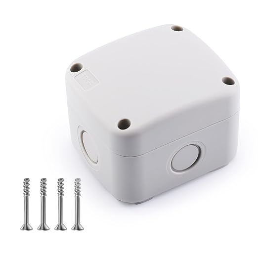 White ABS Project Box, IP66 Weatherproof PVC Plastic Enclosure Box | 3.3 x 2.8 by NineLeaf