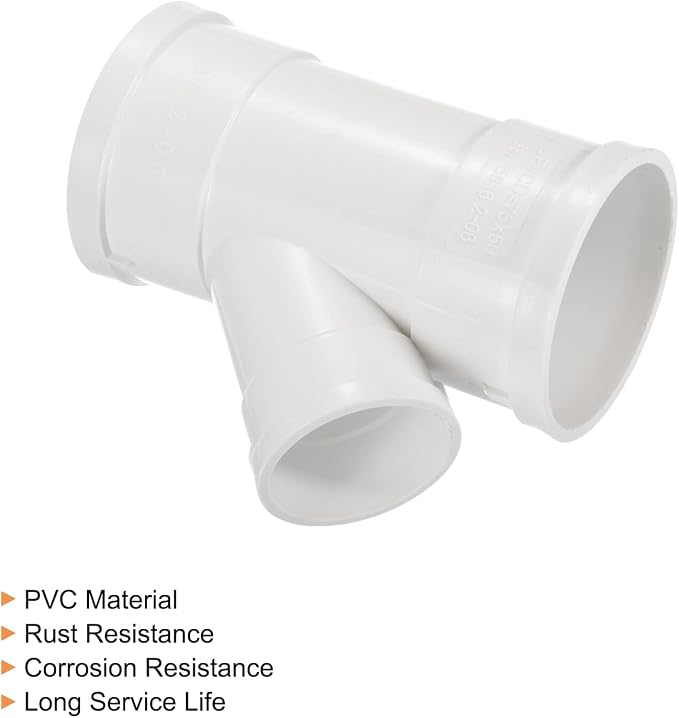 PATIKIL 3" to 2" Wye Pipe Fittings, Y-Shape Splitter Duct Hose Connector - Image 3