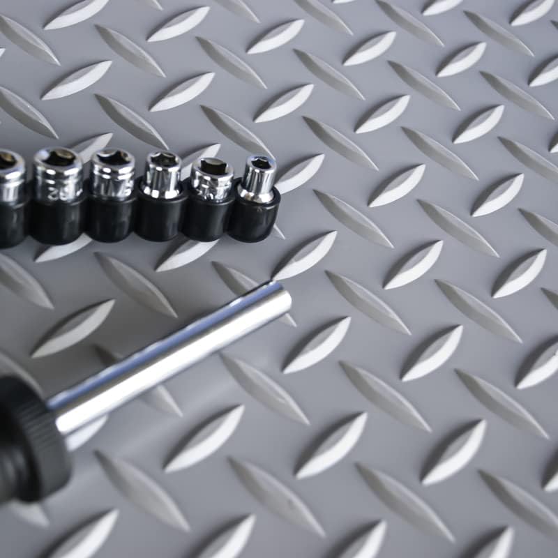Workforce Vinyl Diamond Plate Commercial Grade Matting, Heavy Duty Floor Mat - Image 3