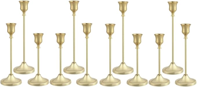 Candlestick Holders 4 Sets, Metal Taper Candle Holder, Candle Holder by Tunyet