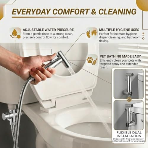 BARROCK Chrome Handheld Bidet Sprayer - Image 2