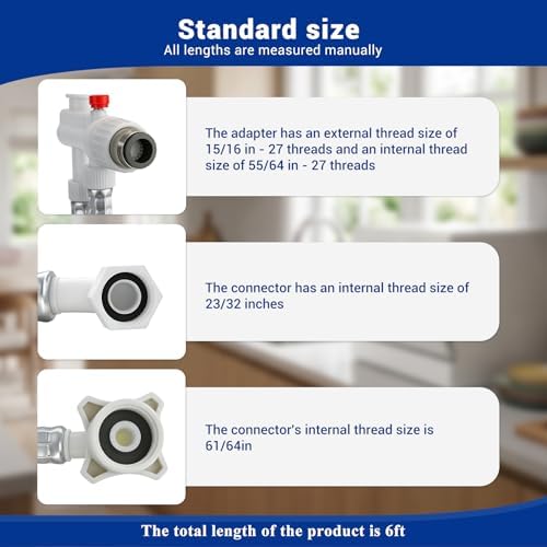 6FT Countertop dishwasher inlet and drain hose kit, compatible - Image 2