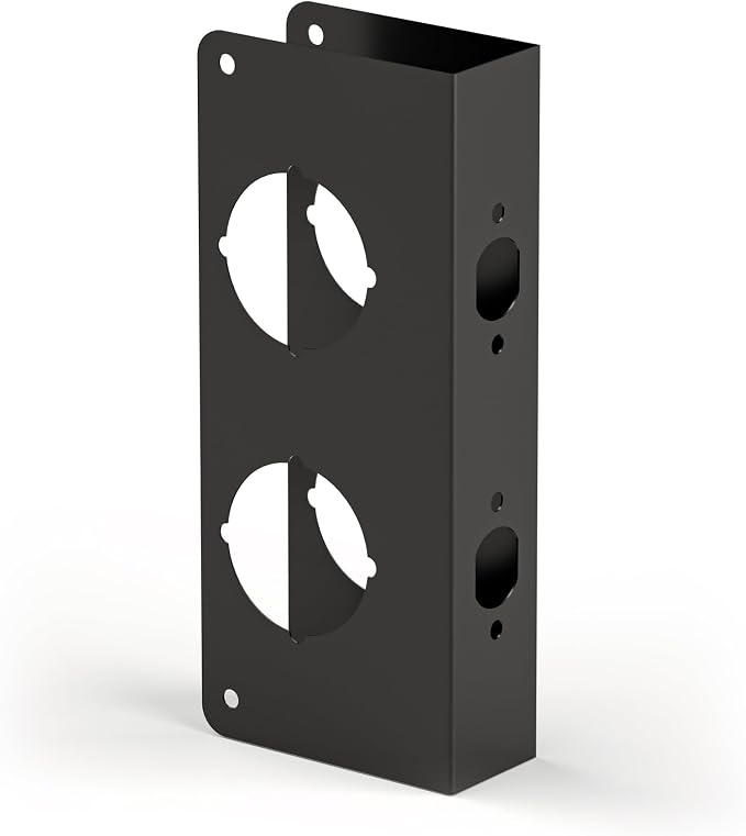 Door Knob Reinforcement Plate, Matte Black, Fits 1-3/4" Doors, 2-3/8" Backset by NAUBEA