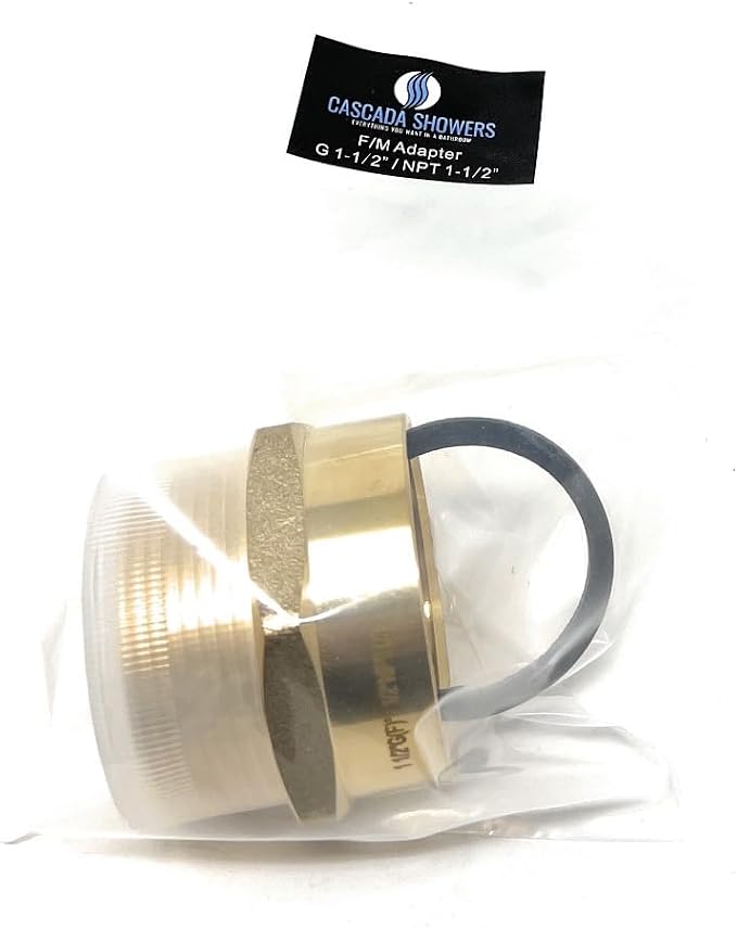Cascada 1 1/2" G Thread Female to 1 1/2" NPT Thread Male Pipe Fitting Adapter - Image 5