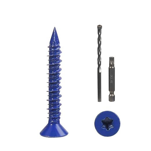 CHENGFIX Concrete Screws Kit, 5 Sizes, Flat Head, Torx Drive, by Unknown