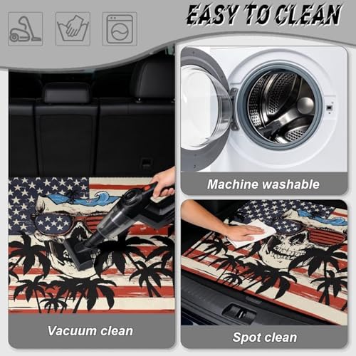 ELEQIN American Flag Skull Car Trunk Mat Cargo Liner - Image 5