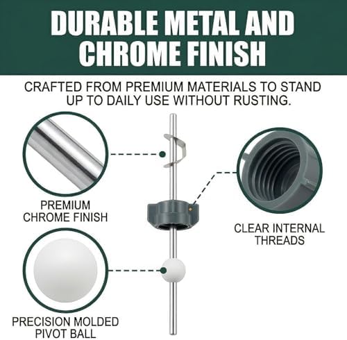 Lavatory Pop Up Center Piece Assembly, Metal Bathroom Sink Stopper Replacement - Image 4
