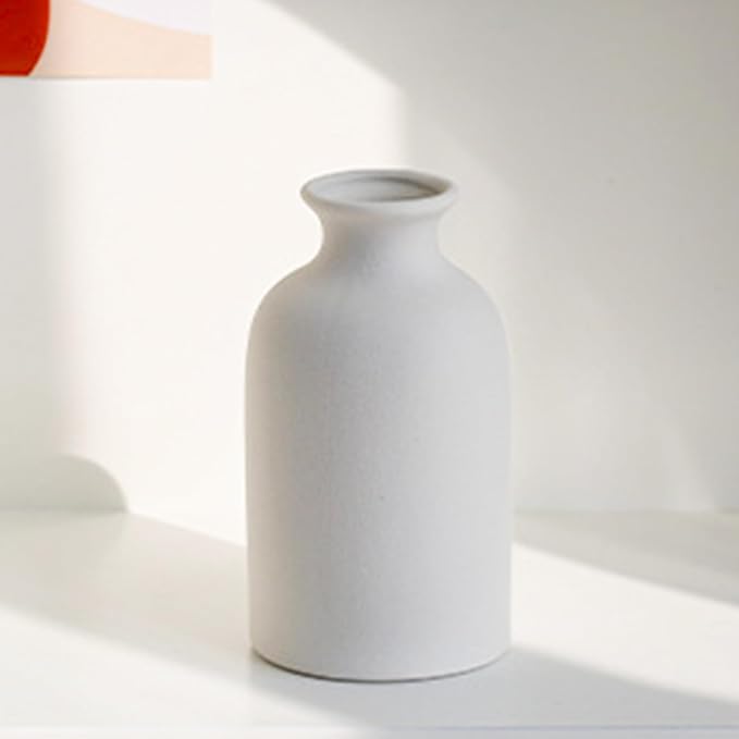 Modern White Small Ceramic Vase Set of 12 - Image 8