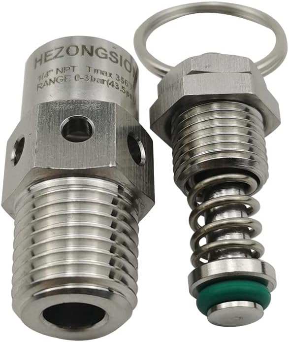 1/4" NPT Male Pressure Relief Valve, 170psi Set Pressure, Stainless Steel SS304 - Image 3