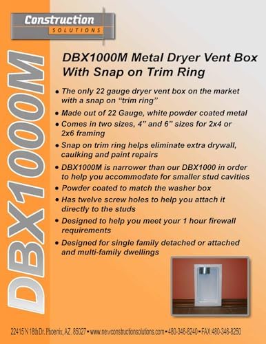 DBX1000M-4 Metal Recessed Dryer Vent Box - Image 7
