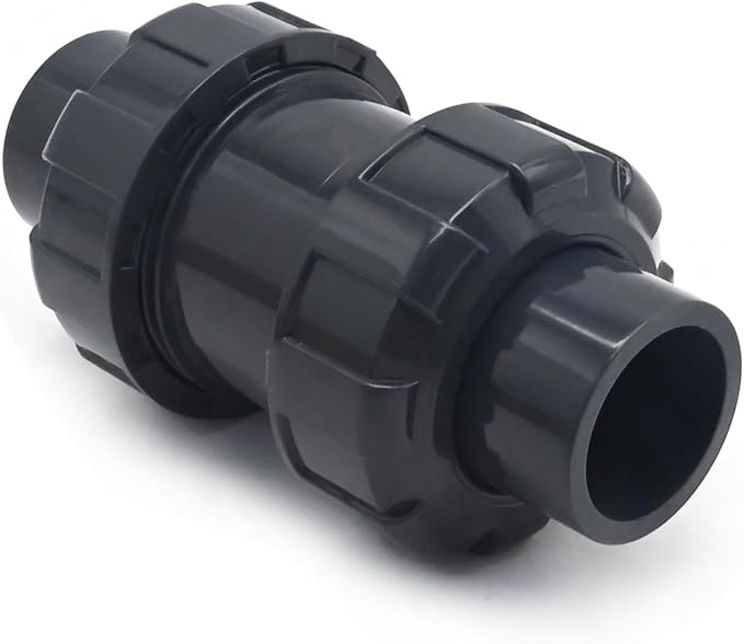 PVC True Union Check Valve, 3/4 Inch Slip Swing Full Port Utility, Sch80 Socket - Image 6