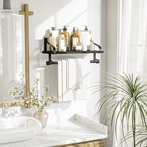 Love-KANKEI 17.3" Floating Wall Shelf Wood/Bracket, Coffee Bar - Image 6