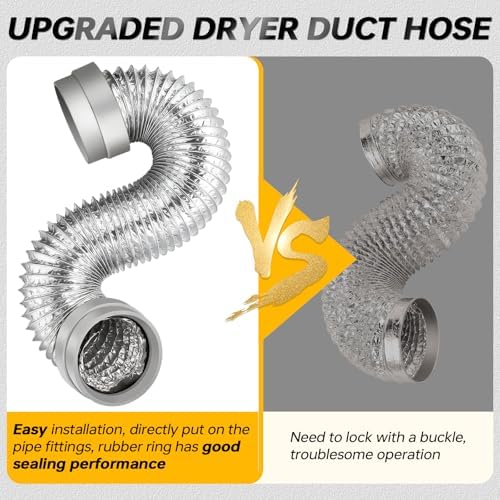 MATEWORK 5FT Dryer Vent Hose 4 Inch, Heavy Duty Aluminum - Image 3