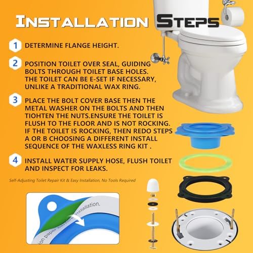 Wax-Free Toilet Seal for 3 and 4 Inch Drains, 1 Pack - Image 3