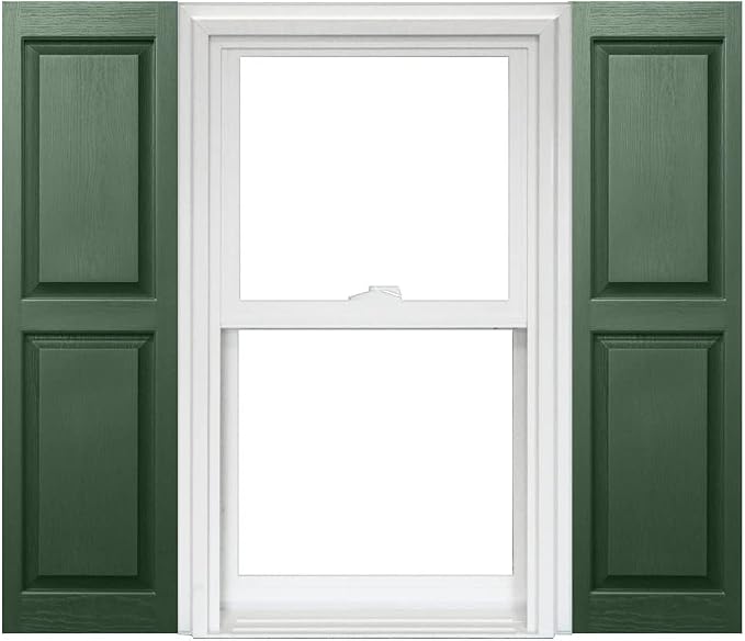 Homeside Raised Panel Vinyl Shutter 1 Pair 14-1/2in. x 39in. 490 Green by Polaris