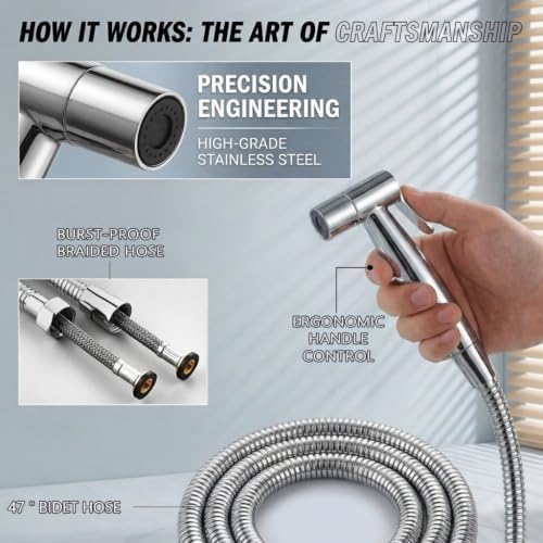 BARROCK Chrome Handheld Bidet Sprayer - Image 4
