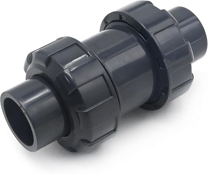 PVC True Union Check Valve, 3/4 Inch Slip Swing Full Port Utility, Sch80 Socket by Lidscura