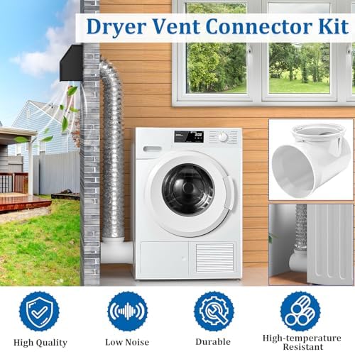 4 inch Dryer Vent Connector Kit, 90 Degree Dryer Vent Elbow, Dryer Wall Vent Cap - Image 4