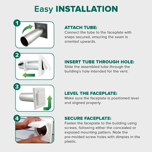 NO-PEST VENT Dual Door Dryer Vent Cover 4 Inch Outdoor, Made in USA, Highest - Image 6