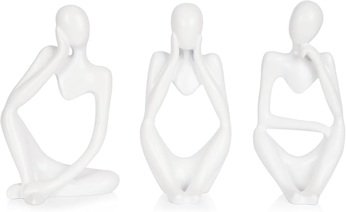 Sandstone Resin Thinker Statue Style Abstract Sculpture, Modern Aesthetic by Ozzptuu