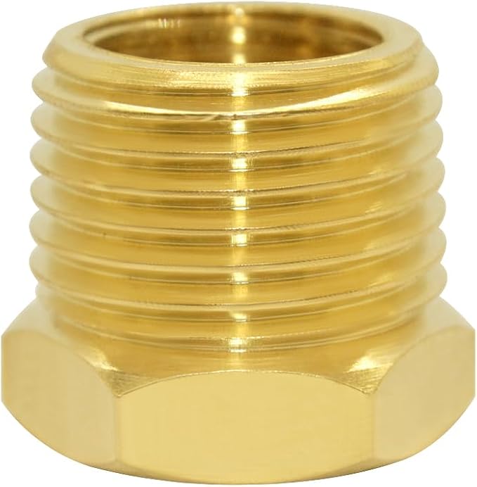 Joywayus 5Pcs Brass Reducing Hex Bushing 1/2" NPT Male to 3/8" NPT Female | - Image 3