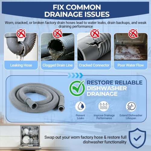 AEM74333104 AEM74333101 LG Dishwasher Drain Hose Replacement Fits LDF LDT Series - Image 6