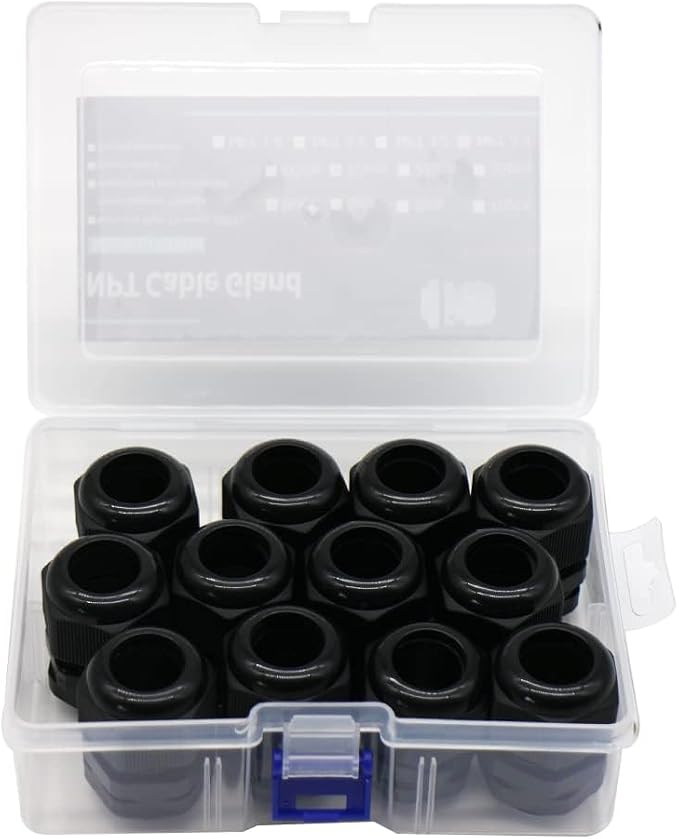12-Pack 3/4" NPT Cable Glands, IP68 Waterproof Nylon PA66 Strain Relief Cord - Image 8