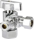 EZ-Fluid 5/8" Comp O.D X 1/4" Comp X 3/8" Comp Dual Outlets Heavy Duty Chrome by EZ-FLUIDPlumbingProducts