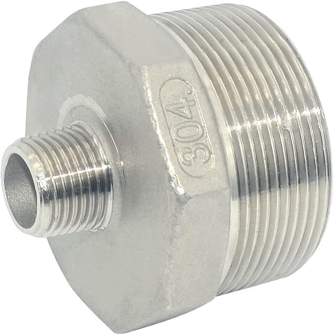 2" x 1/2" Male Threaded Reducing Nipple Fitting/Adapter, Stainless Steel SS304 - Image 3
