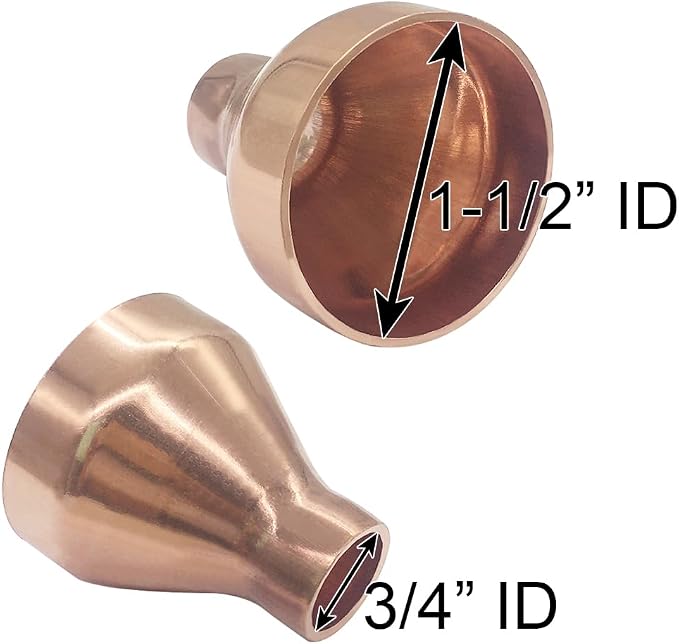 Joywayus 1PCS 1-1/2" ID x 3/4" ID Copper Sweat Reducer Coupling - Image 2