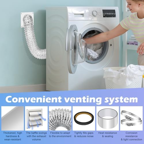 4 IN Dryer Vent Kit-Dryer Vent Hose Connector Wall Ducting Kit - Image 3